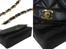 画像をギャラリービューアに読み込む, CHANEL シャネル ショルダーバッグ マトラッセ ダイアナ 25 シングルフラップ シングルチェーン ブラック 美品 中古 60359
