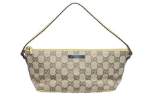 画像をギャラリービューアに読み込む, GUCCI グッチ ワンショルダーバッグ ハンドバッグ 07198 2123 GGキャンバス レザー ベージュ イエロー シルバー金具 美品 中古 4b006039