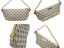 画像をギャラリービューアに読み込む, GUCCI グッチ ワンショルダーバッグ ハンドバッグ 07198 2123 GGキャンバス レザー ベージュ イエロー シルバー金具 美品 中古 4b006039
