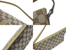 画像をギャラリービューアに読み込む, GUCCI グッチ ワンショルダーバッグ ハンドバッグ 07198 2123 GGキャンバス レザー ベージュ イエロー シルバー金具 美品 中古 4b006039