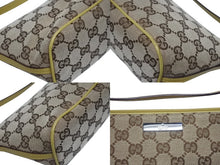 画像をギャラリービューアに読み込む, GUCCI グッチ ワンショルダーバッグ ハンドバッグ 07198 2123 GGキャンバス レザー ベージュ イエロー シルバー金具 美品 中古 4b006039