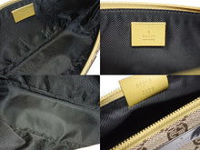 画像をギャラリービューアに読み込む, GUCCI グッチ ワンショルダーバッグ ハンドバッグ 07198 2123 GGキャンバス レザー ベージュ イエロー シルバー金具 美品 中古 4b006039