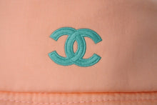 画像をギャラリービューアに読み込む, CHANEL シャネル バケットハット バケハ ココマーク サイズL 刺繍 オレンジ ブルー パステルカラー コットン 美品 中古 60390