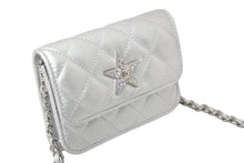 画像をギャラリービューアに読み込む, 新品未使用 CHANEL シャネル ショルダーバッグ ココマーク スター シルバー ラインストーン イヤーズ ギフト シルバー金具 中古 60398
