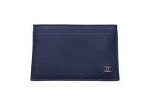 Load image into Gallery viewer, 極美品 CHANEL シャネル カードケース 小物 ココマーク 26番台 ネイビー レザー シルバー金具 中古 60422