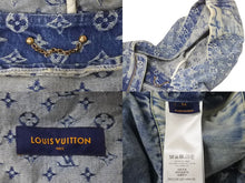 画像をギャラリービューアに読み込む, 新品同様 LOUIS VUITTON ルイヴィトン モノグラム パッチワーク ジップアップデニムジャケット 22SS RM221M UZD HMA16E 中古 60435