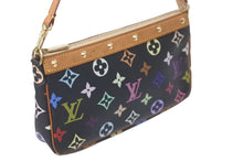 Load image into Gallery viewer, LOUIS VUITTON ルイヴィトン ハンドバッグ ポシェット アクセソワール M92648 マルチカラー ノワール ゴールド金具 中古 60440