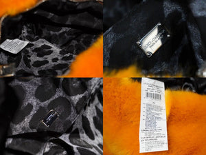 極美品 DOLCE&GABBANA ドルチェアンドガッバーナ ベア バックパック ファー オレンジ クマ リュック 鞄 BM1480 中古 60450