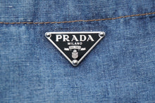 Load image into Gallery viewer, 極美品 PRADA プラダ 三角プレートシャンブレー半袖シャツ サイズXXXL GEC068 S212 12N1 ブルー 中古 60474