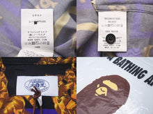 Load image into Gallery viewer, 極美品 A BATHING APE アベイシングエイプ 長袖シャツ ダブル エイプヘッド サイズS 総柄 レーヨン 001SHH301008X 中古 60475