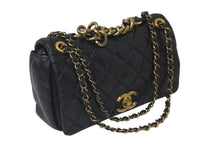画像をギャラリービューアに読み込む, 極美品 CHANEL シャネル チェーンショルダーバッグ マトラッセ 18番台 パリボンベイ ヴィンテージレザー ブラック 中古 60482