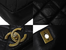 画像をギャラリービューアに読み込む, 極美品 CHANEL シャネル チェーンショルダーバッグ マトラッセ 18番台 パリボンベイ ヴィンテージレザー ブラック 中古 60482