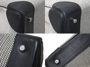 Very good condition HERMES Handbag Autacroix 40 Z engraved Black Toile Palladium hardware Used 60356