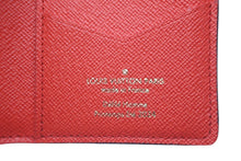 画像をギャラリービューアに読み込む, 新品同様 LOUIS VUITTON ルイヴィトン ダミエ オーガナイザードゥポッシュ N40614 キャンバス カードケース ルージュ 中古 60546