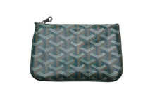 画像をギャラリービューアに読み込む, 極美品 GOYARD ゴヤール ポーチ セナ ミニ SENAT2MINTY09CL09P ヘリンボーン柄 グリーン ホワイト 中古 60547