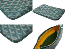 画像をギャラリービューアに読み込む, 極美品 GOYARD ゴヤール ポーチ セナ ミニ SENAT2MINTY09CL09P ヘリンボーン柄 グリーン ホワイト 中古 60547