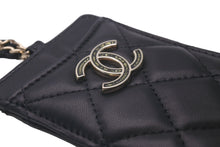 画像をギャラリービューアに読み込む, 極美品 CHANEL シャネル カードケース マトラッセ チェーンストラップ ラムスキン A01745 ブラック ゴールド金具 中古 4b007999