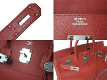 Load image into Gallery viewer, 極美品 HERMES エルメス ハンドバッグ オータクロア40 ◻︎O刻印 ルージュグレナ エプソン パラジウム金具 中古 60588