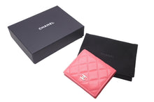 画像をギャラリービューアに読み込む, CHANEL シャネル 二つ折り財布 AP3178 ココマーク マトラッセ クラシック キャビアスキン ピンク ゴールド金具 美品 中古 60589