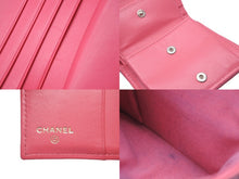 画像をギャラリービューアに読み込む, CHANEL シャネル 二つ折り財布 AP3178 ココマーク マトラッセ クラシック キャビアスキン ピンク ゴールド金具 美品 中古 60589