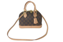 画像をギャラリービューアに読み込む, LOUIS VUITTON ルイヴィトン ハンドバッグ アルマ BB モノグラムキャンバス ブラウン M53152 ゴールド金具 美品 中古 60605