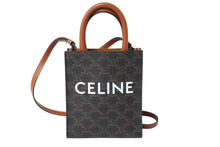 Load image into Gallery viewer, 極美品 CELINE セリーヌ 2WAYショルダーバッグ ミニバーティカルカバ トリオンフ 194372BZK.04LU ブラウン ゴールド金具 中古 60612