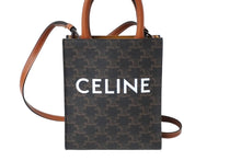 Load image into Gallery viewer, 極美品 CELINE セリーヌ 2WAYショルダーバッグ ミニバーティカルカバ トリオンフ 194372BZK.04LU ブラウン ゴールド金具 中古 60612