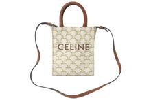 Load image into Gallery viewer, CELINE セリーヌ 2WAYショルダーバッグ ミニバーティカルカバ トリオンフ 194372BZK.04LU ホワイト ゴールド金具 良品 中古 60615