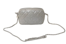 画像をギャラリービューアに読み込む, CHANEL シャネル チェーンショルダーバッグ マトラッセ ラムスキン ダイヤモンドCC 19番台 2014年 グレー 美品 中古 60636