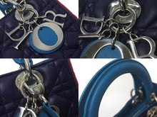 画像をギャラリービューアに読み込む, Christian Dior クリスチャンディオール ハンドバッグ 2WAY レディディオール トリコロール ラムスキン M0550PTRI 美品 中古 4c060119