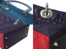 画像をギャラリービューアに読み込む, Christian Dior クリスチャンディオール ハンドバッグ 2WAY レディディオール トリコロール ラムスキン M0550PTRI 美品 中古 60666