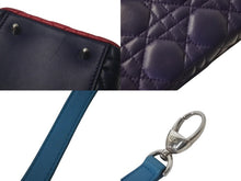 画像をギャラリービューアに読み込む, Christian Dior クリスチャンディオール ハンドバッグ 2WAY レディディオール トリコロール ラムスキン M0550PTRI 美品 中古 60666