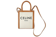 Load image into Gallery viewer, 極美品 CELINE セリーヌ 2WAYショルダーバッグ ミニバーティカルカバ コットンキャンバス レザー ベージュ 美品 中古 60684