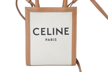 Load image into Gallery viewer, 極美品 CELINE セリーヌ 2WAYショルダーバッグ ミニバーティカルカバ コットンキャンバス レザー ベージュ 美品 中古 60684