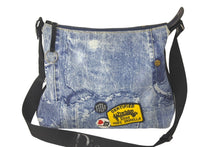 Load image into Gallery viewer, Christian Dior クリスチャンディオール ショルダーバッグ デニムプリント キャンバス レザー MU0061 シルバー金具 美品 中古 60695