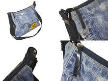 Load image into Gallery viewer, Christian Dior クリスチャンディオール ショルダーバッグ デニムプリント キャンバス レザー MU0061 シルバー金具 美品 中古 60695