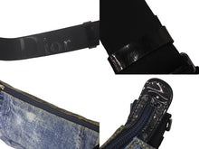 Load image into Gallery viewer, Christian Dior クリスチャンディオール ショルダーバッグ デニムプリント キャンバス レザー MU0061 シルバー金具 美品 中古 60695