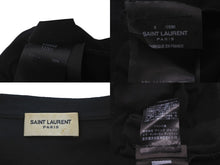 画像をギャラリービューアに読み込む, SAINT LAURENT PARIS サンローランパリ 半袖Ｔシャツ 音符 436948 ラインストーントーン コットン ブラック S 美品 中古 60703