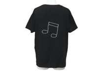 画像をギャラリービューアに読み込む, SAINT LAURENT PARIS サンローランパリ 半袖Ｔシャツ 音符 436948 ラインストーントーン コットン ブラック S 美品 中古 60703
