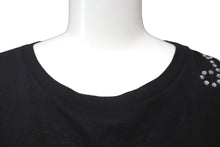 画像をギャラリービューアに読み込む, SAINT LAURENT PARIS サンローランパリ 半袖Ｔシャツ 音符 436948 ラインストーントーン コットン ブラック S 美品 中古 60703