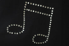 画像をギャラリービューアに読み込む, SAINT LAURENT PARIS サンローランパリ 半袖Ｔシャツ 音符 436948 ラインストーントーン コットン ブラック S 美品 中古 60703