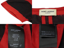 画像をギャラリービューアに読み込む, SAINT LAURENT PARIS サンローランパリ 半袖Ｔシャツ ボーダー レッド ブラック コットン サイズXS 387885 美品 中古 60704