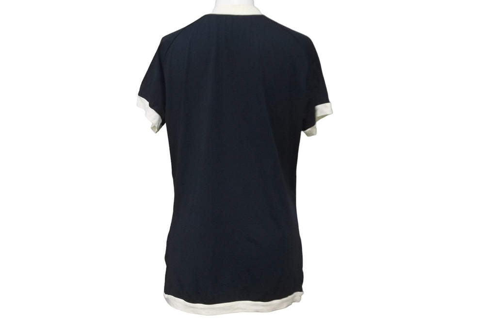 JOHN GALLIANO ジョンガリアーノ 半袖Ｔシャツ プリント ネイビー コットン ポリウレタン サイズS AUIU717S 美品 中古 60725