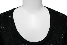 画像をギャラリービューアに読み込む, SAINT LAURENT PARIS サンローランパリ 半袖Ｔシャツ スパンコール シルク ブラック サイズM 330946 美品 中古 60726