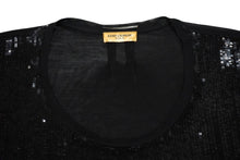 画像をギャラリービューアに読み込む, SAINT LAURENT PARIS サンローランパリ 半袖Ｔシャツ スパンコール シルク ブラック サイズM 330946 美品 中古 60726