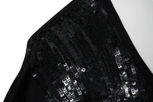 画像をギャラリービューアに読み込む, SAINT LAURENT PARIS サンローランパリ 半袖Ｔシャツ スパンコール シルク ブラック サイズM 330946 美品 中古 60726