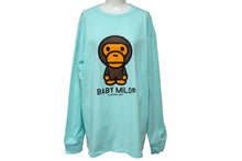 Load image into Gallery viewer, A BATHING APE アベイシングエイプ BABY MILO 長袖Ｔシャツ サイズXL ブルー コットン 002LTI301001M 美品 中古 60777