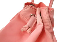 Load image into Gallery viewer, PRADA プラダ ポーチ ポシェット 巾着 トライアングルロゴ ナイロン ピンク シルバー金具 良品 中古 60812