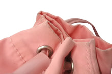 Load image into Gallery viewer, PRADA プラダ ポーチ ポシェット 巾着 トライアングルロゴ ナイロン ピンク シルバー金具 良品 中古 60812