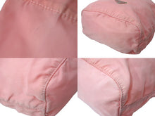 Load image into Gallery viewer, PRADA プラダ ポーチ ポシェット 巾着 トライアングルロゴ ナイロン ピンク シルバー金具 良品 中古 60812